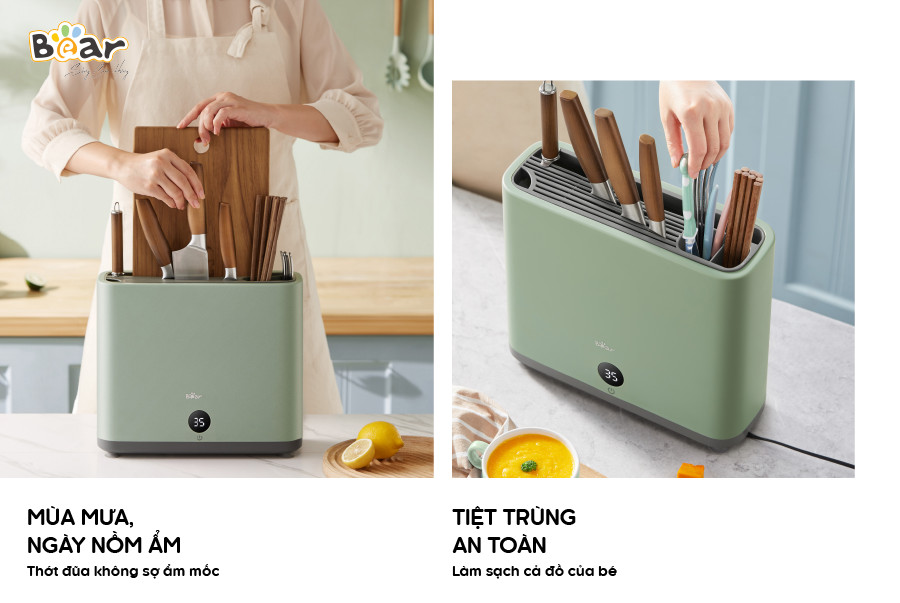 Máy sấy tiệt trùng dao thớt đũa Bear: - Ảnh 4