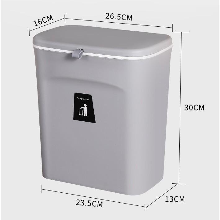 Thùng rác treo gắn tủ bếp có thể gài cánh tủ - Ảnh 2