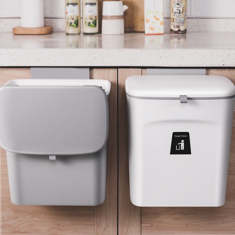 Thùng rác treo gắn tủ bếp có thể gài cánh tủ - Ảnh 3